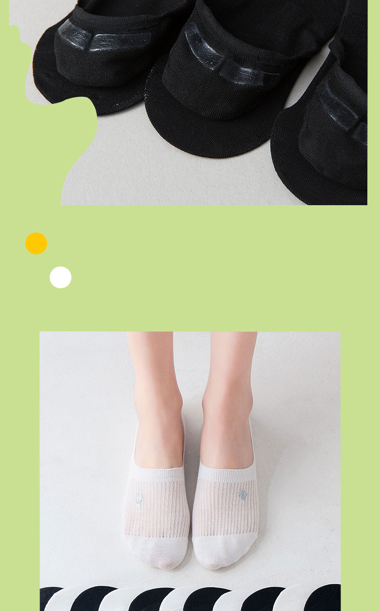 Neue Socken Weiblicher Flacher Mund Unsichtbares Netz Atmungsaktive Baumwollsocken Niedliche Cartoon-bootssocken display picture 3