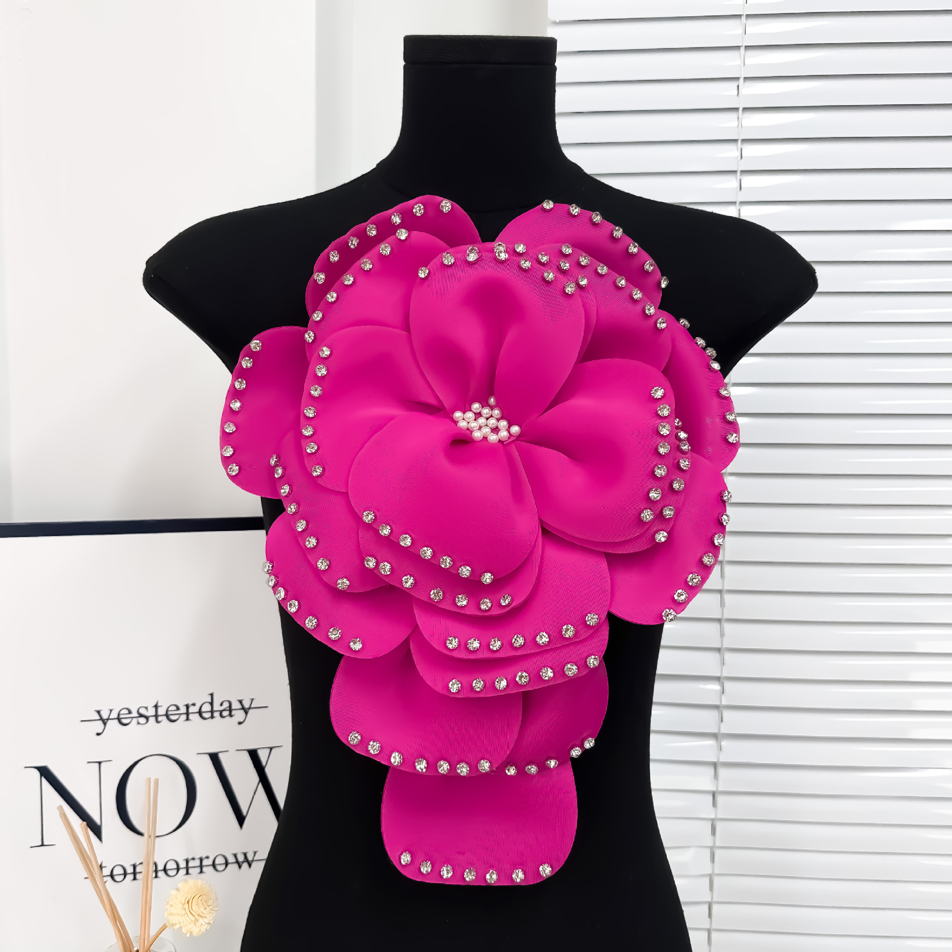 Nuevo estereoscópico multicapa tela de alta calidad flores grandes ropa DIY vestido tocado joyas para el cabello joyas de flores pectoral