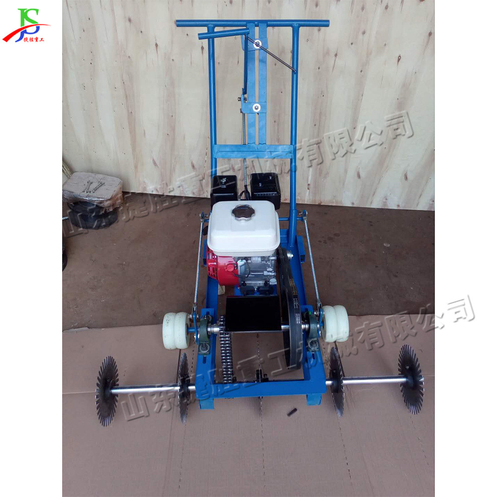 máquina de trazado de césped empujada a mano de gasolina pequeña máquina de trasplante de césped natural cuchillo giratorio de ancho ancho equipo de césped