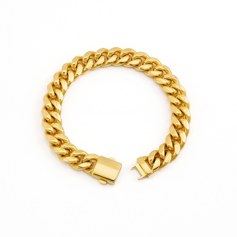 Men's Cuban Link Bracelet Stainless Steel Waterproof Jewellery_voghion.com