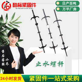 三段式止水螺杆木工用穿墙对拉螺栓建筑模板通丝防水丝杆止水螺杆
