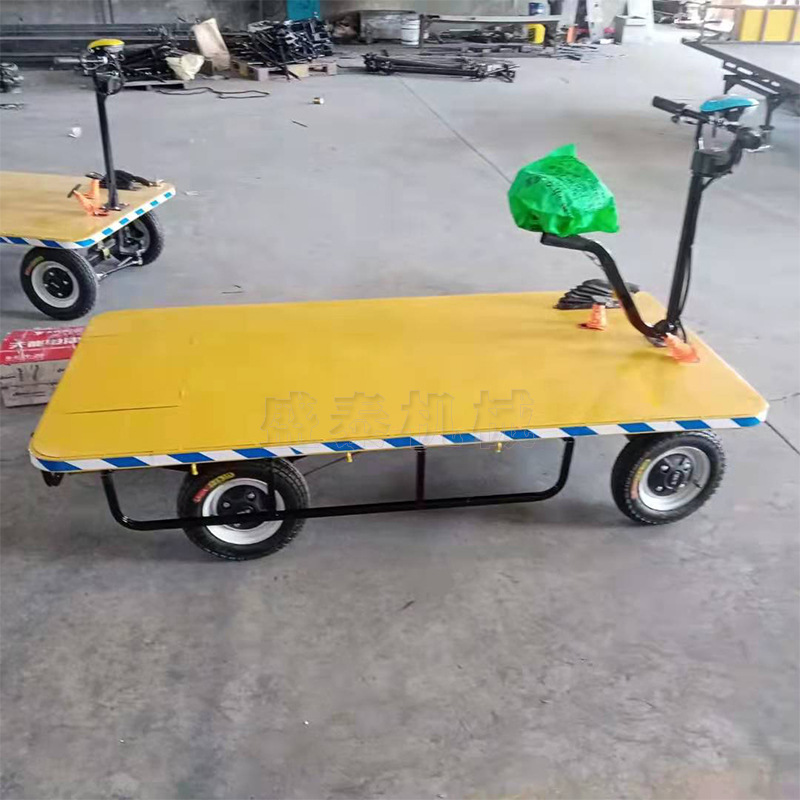 电动工具车 四轮电动搬运车座驾式电动前进后退平板运输车