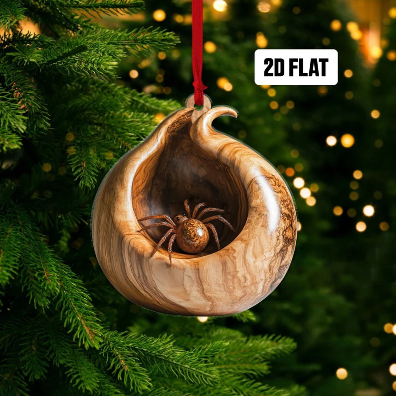 Nuevos búhos transfronterizos, osos, adornos de Navidad, colgantes de árbol de Navidad, colgantes de acrílico de impresión plana 2D