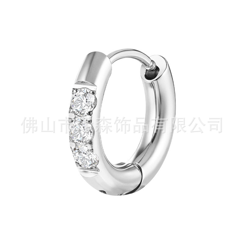 Aretes Zesen de Alta Calidad, Serie 2.0mm, Hechos a Mano, Populares en el Extranjero, de Acero Inoxidable, Finamente Tallados, con Incrustaciones de Diamantes, Cierres de Aretes, Aros