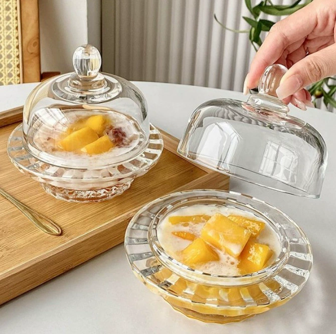 Стеклянная миска десерта Прозрачная пробная чашка