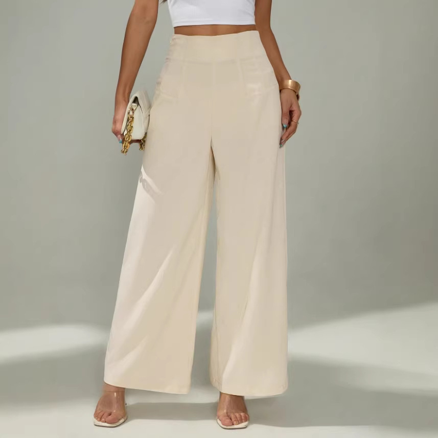 Abbigliamento donna, pantaloni a gamba larga, moda autunno, casual, da pendolare, snellenti, fluidi, stile americano 2026_voghion.com