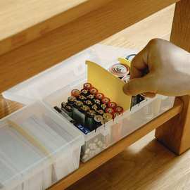 小卡收纳盒名片电池整理盒自由分格文具透明塑料名片盒批发