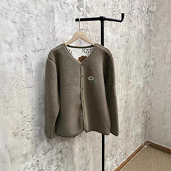 MX【温暖童装】两面穿颗粒绒保暖开衫打底外套 校服神器