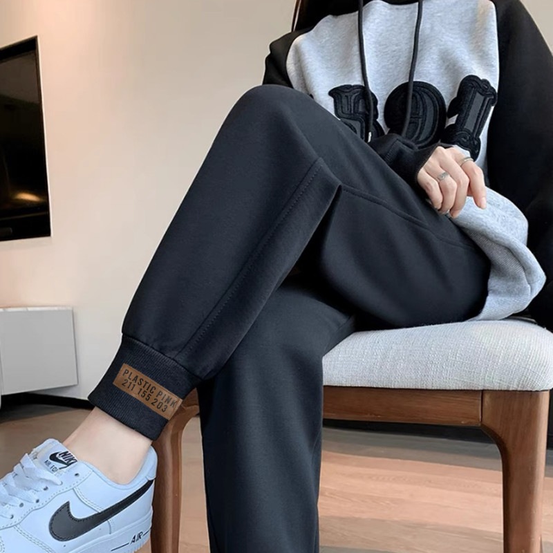 K63 얇은 블랙팬츠 솔리드 컬러