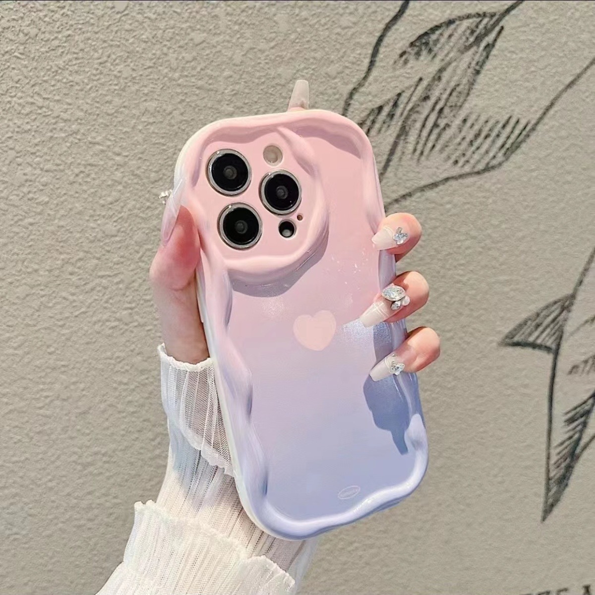 Geschikt voor Apple 15 telefoonhoesje, iPhone 14, modieus en minimalistisch 11, roze blauw gradiëntkleur, Japan_voghion.com