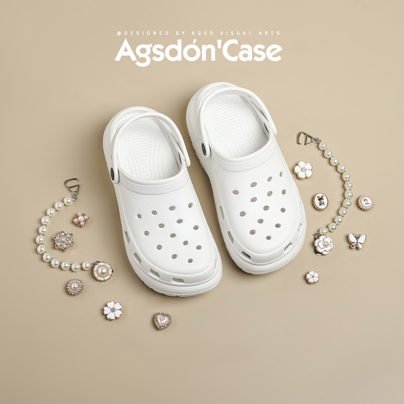 Auge Shi Deng grueso fondo nubes agujero zapatos para mujeres 2026 nuevas sandalias de verano con un pedazo de zapatillas frías