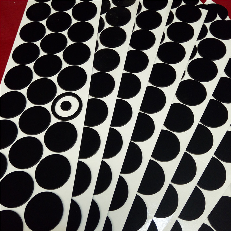 汽车支架防滑硅胶垫 圆形自粘透明硅胶垫 车载手机黑色硅橡胶脚垫