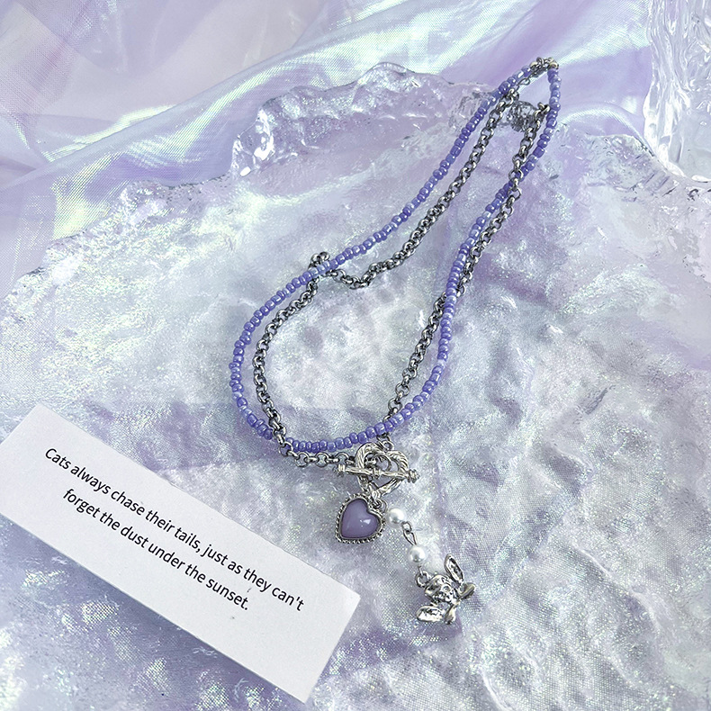 Fashion Heart Shape Alloy Plating Necklace