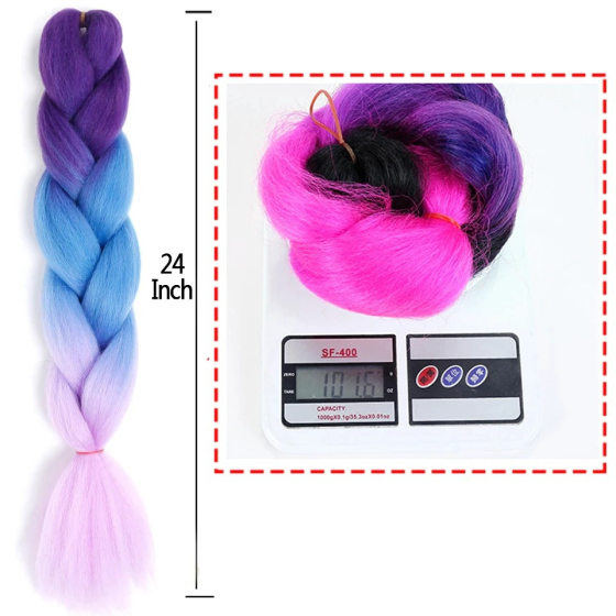 African Big Braids Colorful Wig Dreadlocks Hair Rope Gradient Fiber Big Braids Reggae Hip-Hop Dreadlocks Braids