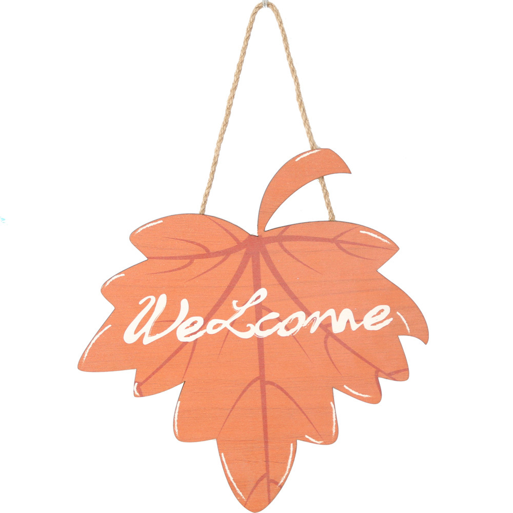 Nueva decoración de otoño 2026 para Acción de Gracias, letrero colgante de madera con hoja de arce, decoración rústica para puerta, letrero de madera con letras, letrero para puerta al por mayor