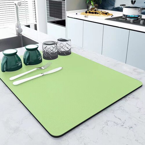 Pure Color Drain Pad Kitchen Mat Home Use Countertop Water Absorbent Quick Dry Cup Mat Washable Insulating Dry Table Mat