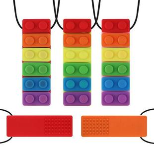 Cross-border Children's Bite Toy Word Rainbow Building Blocks Chewing Stick Baby Grinding Stick Gum Silicone Baby Gum