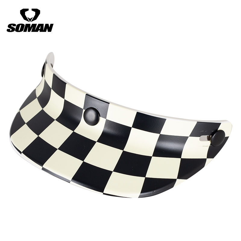 Casco de motocicleta casco vintage Borde de tres botones casco de motocicleta protección solar casco pequeño cuerpo medio casco borde