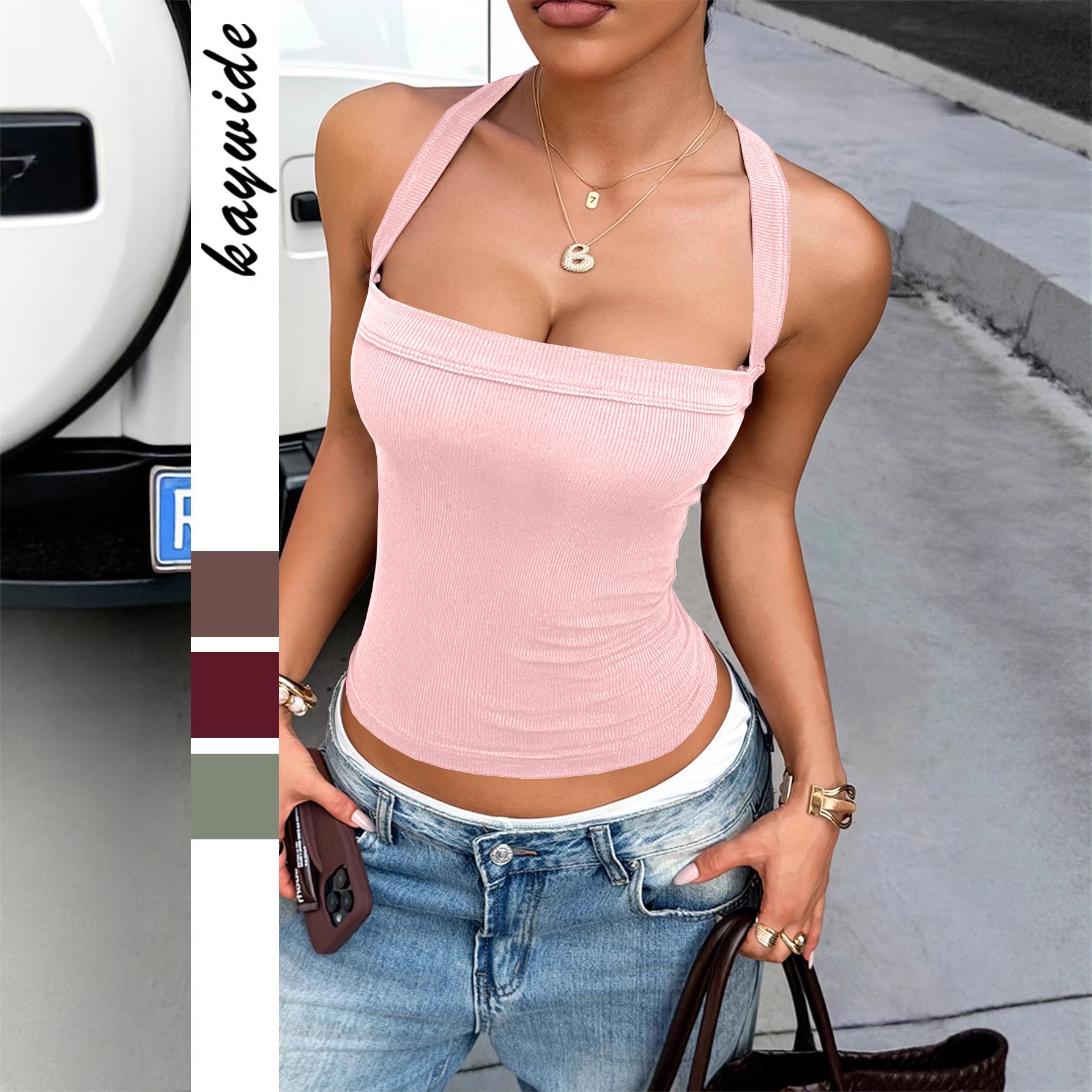 Transfronterizos Europa y América Y2K hottie hanger chaleco de pecho de mujer 2026 Amazon estación independiente image 11
