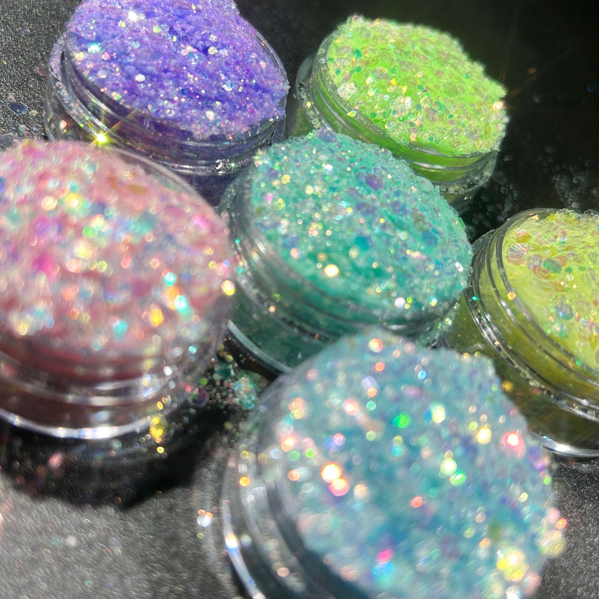 Golden Iridescent Polarized Semi-Transparent Sparkling Nail Art Glitter Transparent DIY Handmade Resin Decoration Nail Stickers