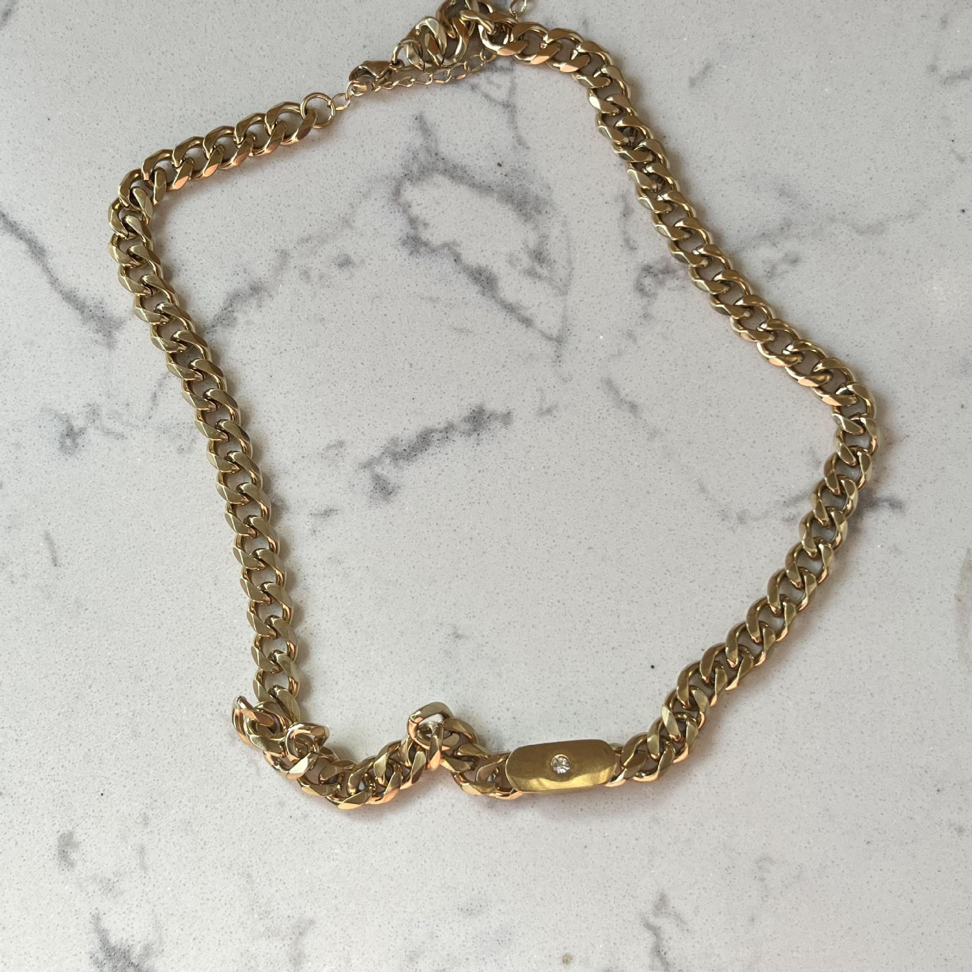 Hip Hop Style Stainless Steel Thick Chain Necklace