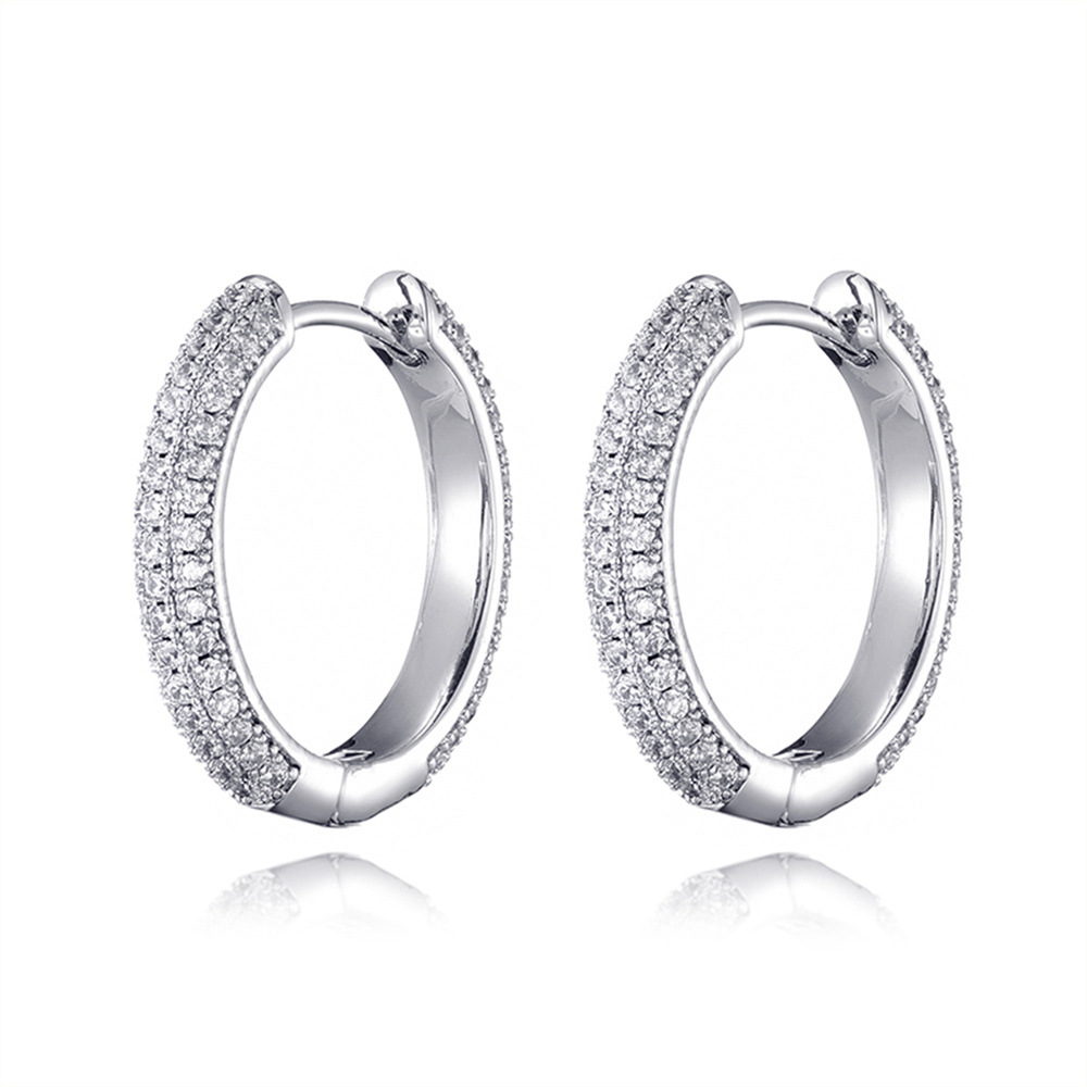 Brand big hoop earrings hip-hop style with zircon
