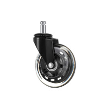 3寸透明脚轮 聚氨酯PU办公椅单轮 插杆式11*22万向脚轮