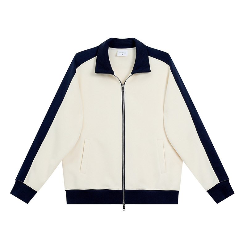 Cardigan de doble cremallera camiseta cultural de otoño y invierno camiseta publicitaria ropa de clase ropa de trabajo de grupo camiseta de cuello vertical logotipo impreso personalizado