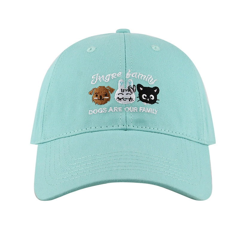Mint baseball cap, cartoon cute hat, with embroidery