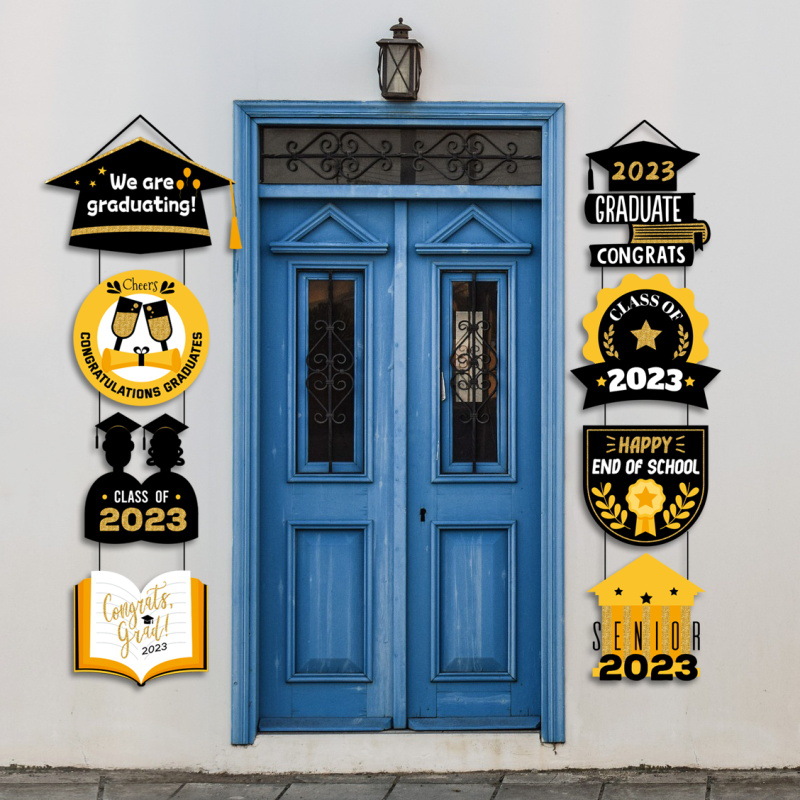 Transfronteriza nueva temporada de graduación puerta colgante 2023 graduación regalo compañeros fiesta decoraciones adornos colgantes