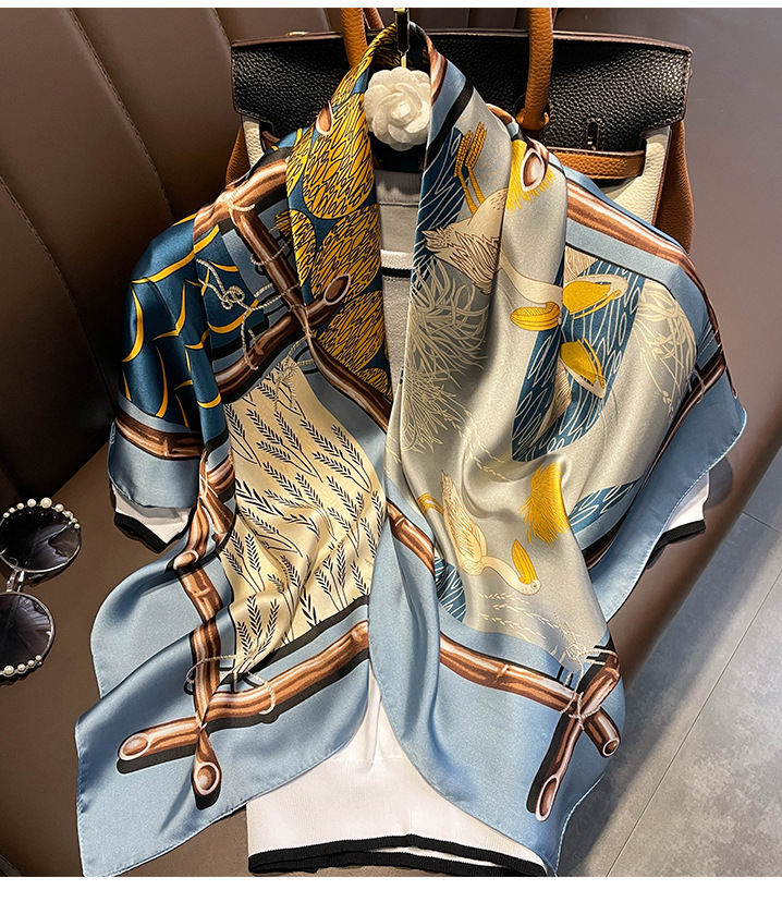 2022 printemps et t nouveau foulard chane couleur assortie foulard en soie 90cm charpe en sergpicture1
