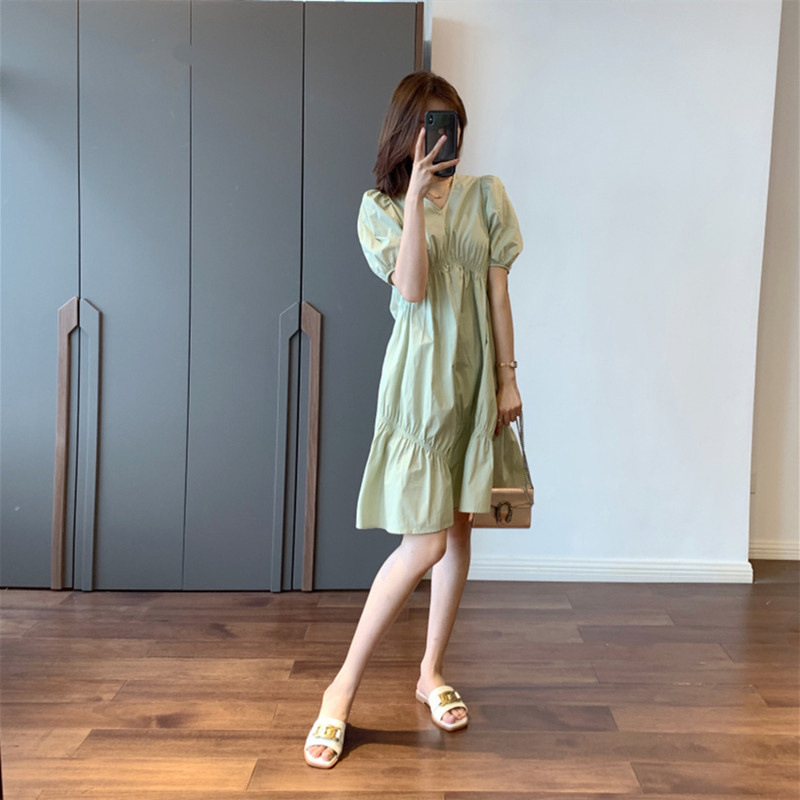 C5836 990K VÁY ĐẦM LIỀN THÂN NỮ DONTDC MÙA HÈ PHỤC CỔ CỔ ĐIỂN CỔ CHỮ V THỜI TRANG NỮ G03 SẢN PHẨM MỚI