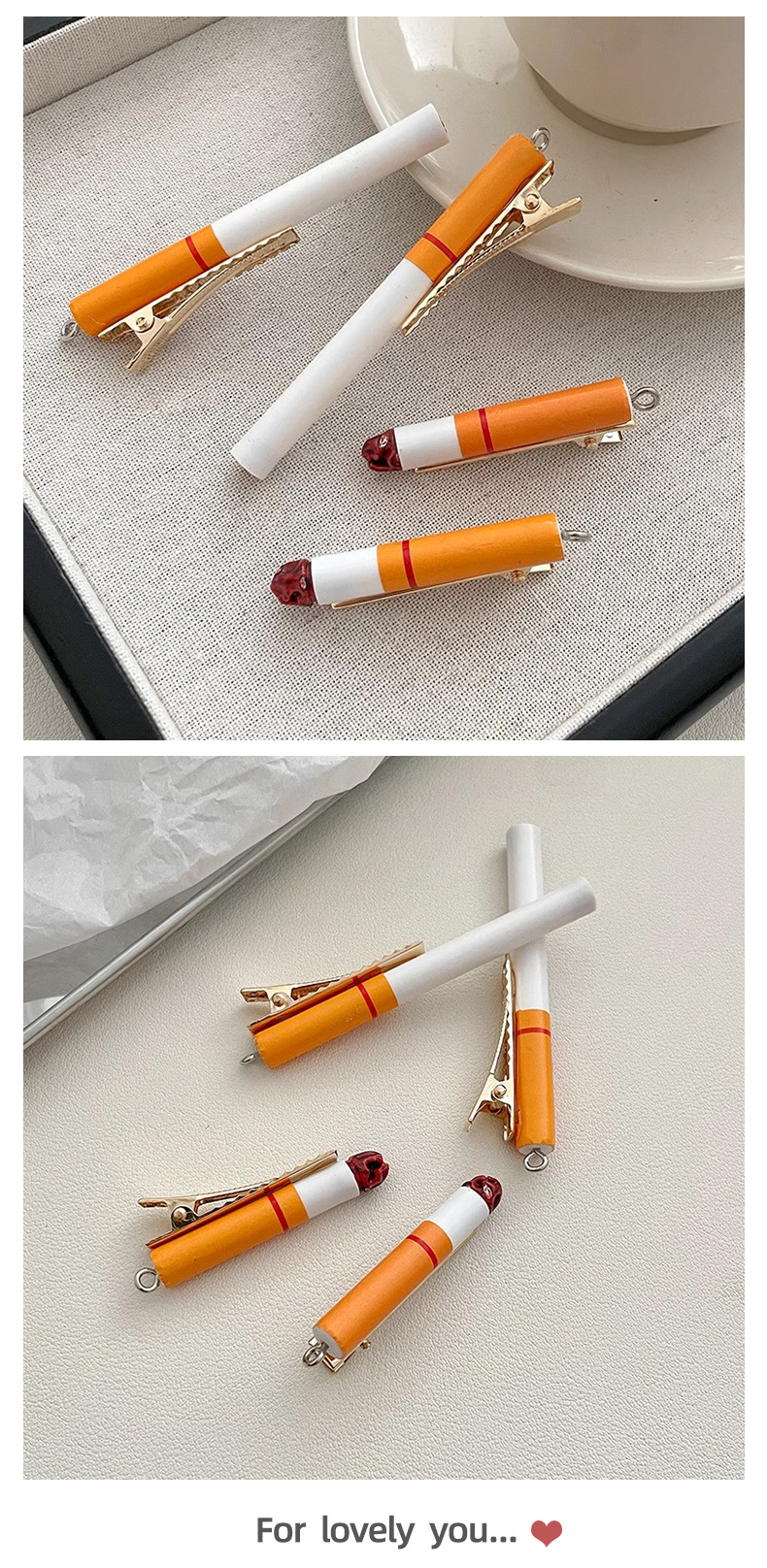 Funny Simple Style Cigarette Alloy Resin Hair Clip 1 Piece display picture 1