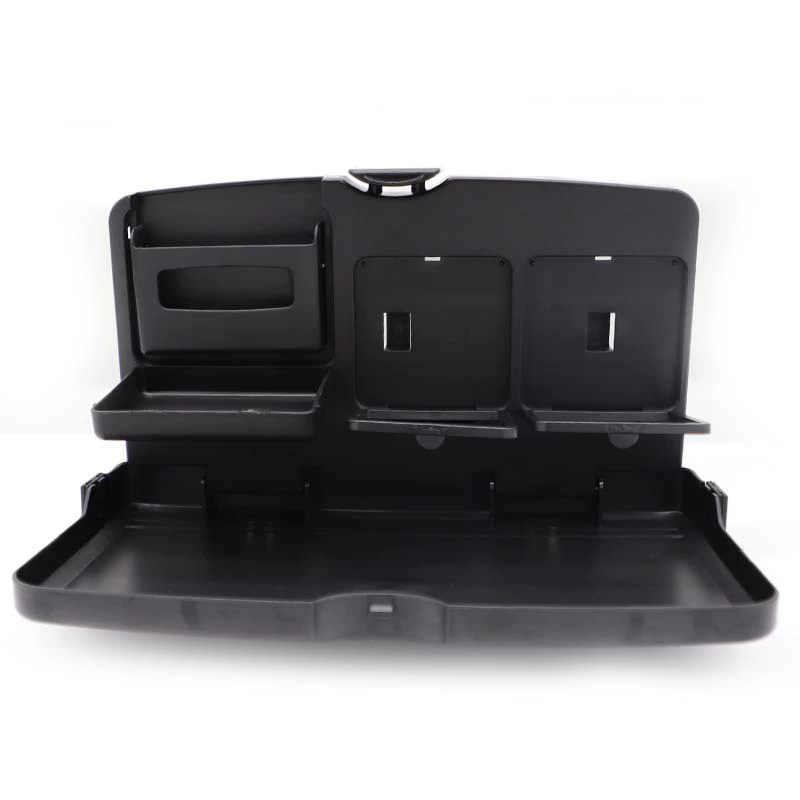 Car Back Seat Tray (Polyonogenic 1503) — ABS Foldable Multi-Compartment Table, 34×20 cm