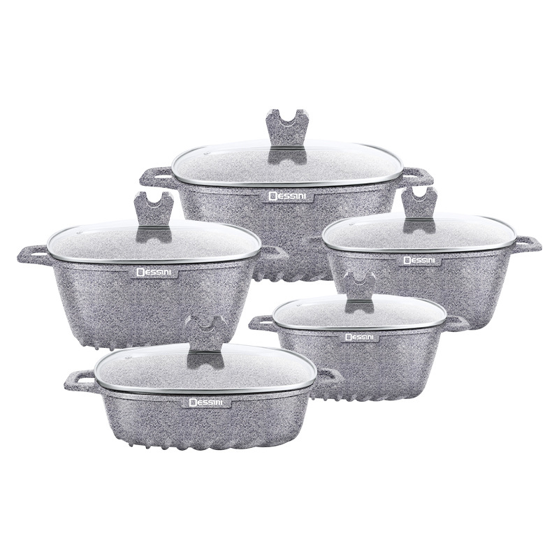 Shuaidebao Comercio exterior olla cuadrada de ahorro de energía transfronteriza olla de aluminio traje olla de sopa de 10 piezas olla de cocina doméstica al por mayor