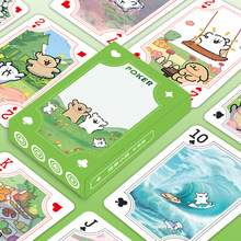 线条小狗可爱卡通扑克牌周边高颜值休闲娱乐桌游卡牌斗地主硬纸牌