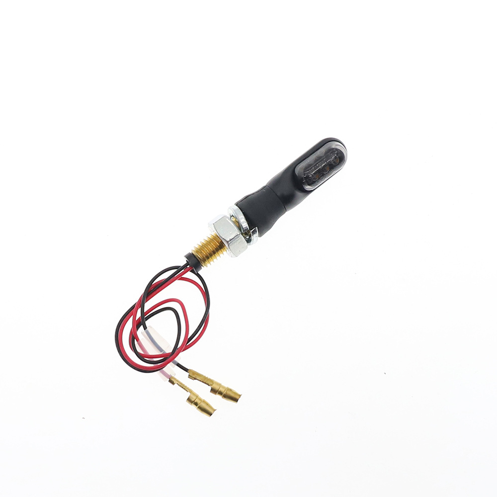 Motocicleta general modificada LED direccional luz ámbar 12V DC negro retro luz de señal de dirección