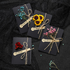 Retro dried flower handmade blank small card Christmas thank you card diy birthday card flower shop baking