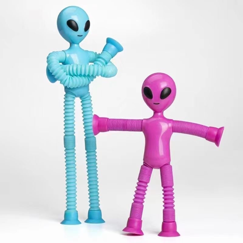 Tubo pop nueva variedad de dibujos animados alienígena telescópica juguete divertido rompecabezas exótico descompresión tubo estiramiento