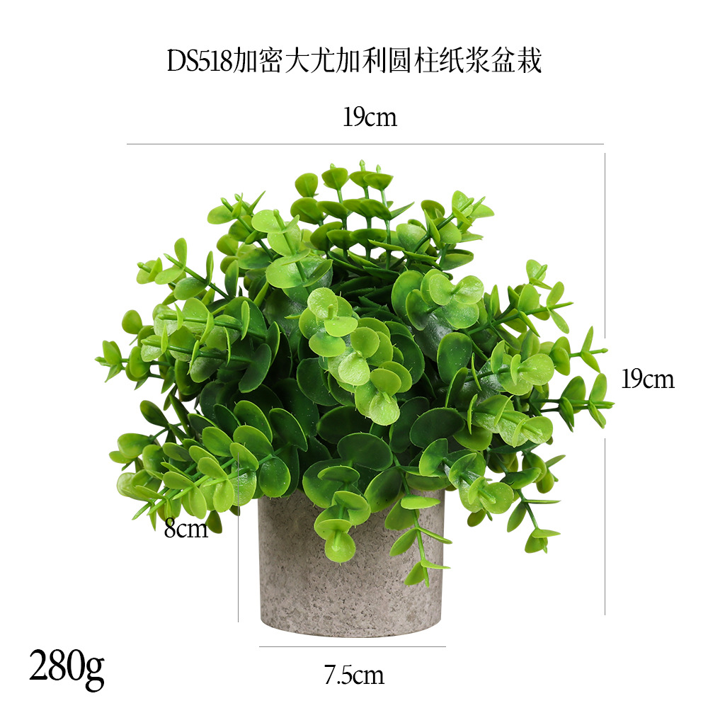Más de 240 combinaciones populares de macetas con plantas verdes artificiales, decoraciones para el hogar, flores artificiales, bonsáis cilíndricos de pulpa de papel.