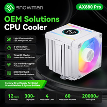 SNOWAN Dual Tower CPU Cooler 8 Heat Pipes ARGB Temp Display