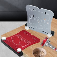 35mm铰链铝合金开孔器 铰链开孔定位板门 木工板合页专用定位模板