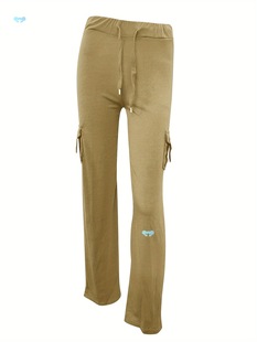 Women's High Waisted Wide Leg Yoga Pants with Drawstring Cross-Border