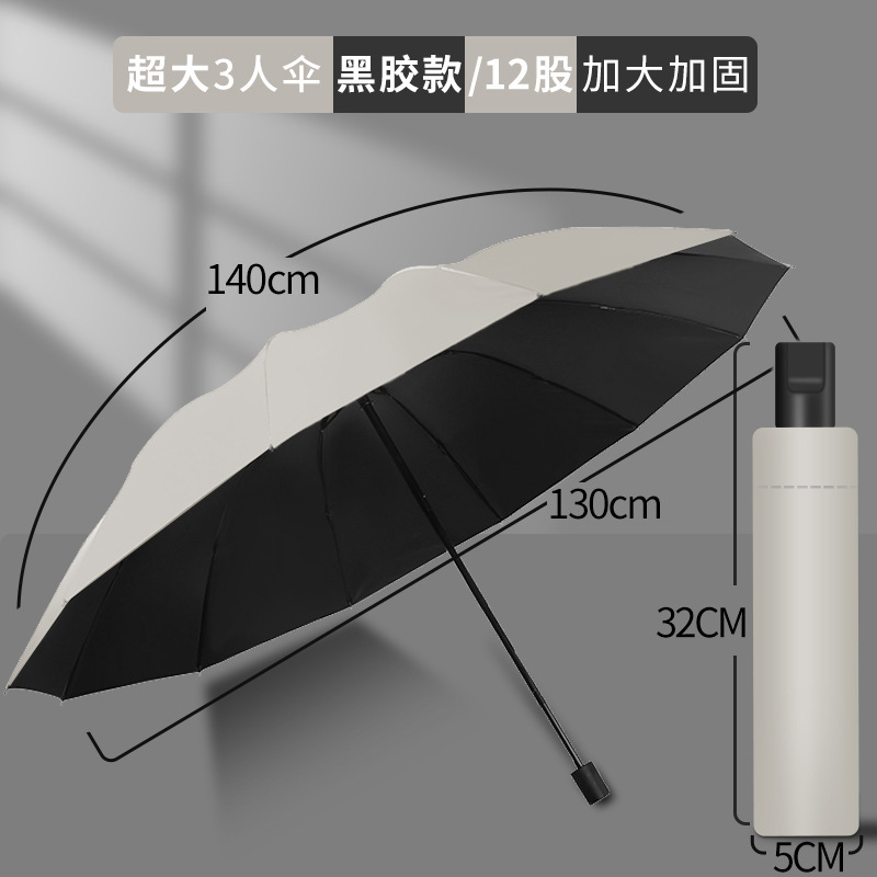 加固大号雨伞男女防风晴雨两用便携黑胶学生加大双人折叠伞批发|undefined