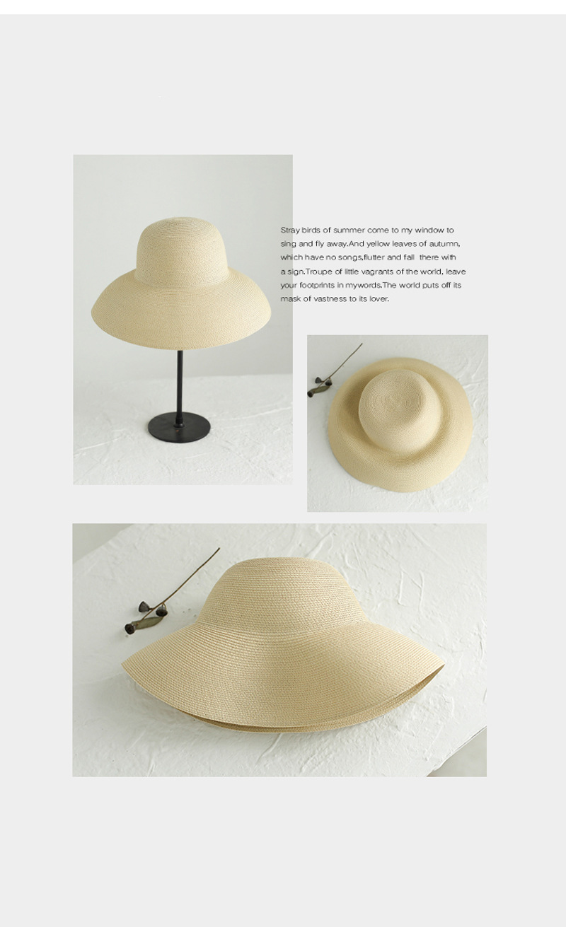 Women's Elegant Streetwear Stripe Wide Eaves Sun Hat Straw Hat display picture 7