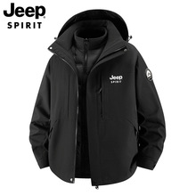 JEEP SPIRIT吉普冲锋衣男羽绒服内胆三合一防风保暖登山服外套男