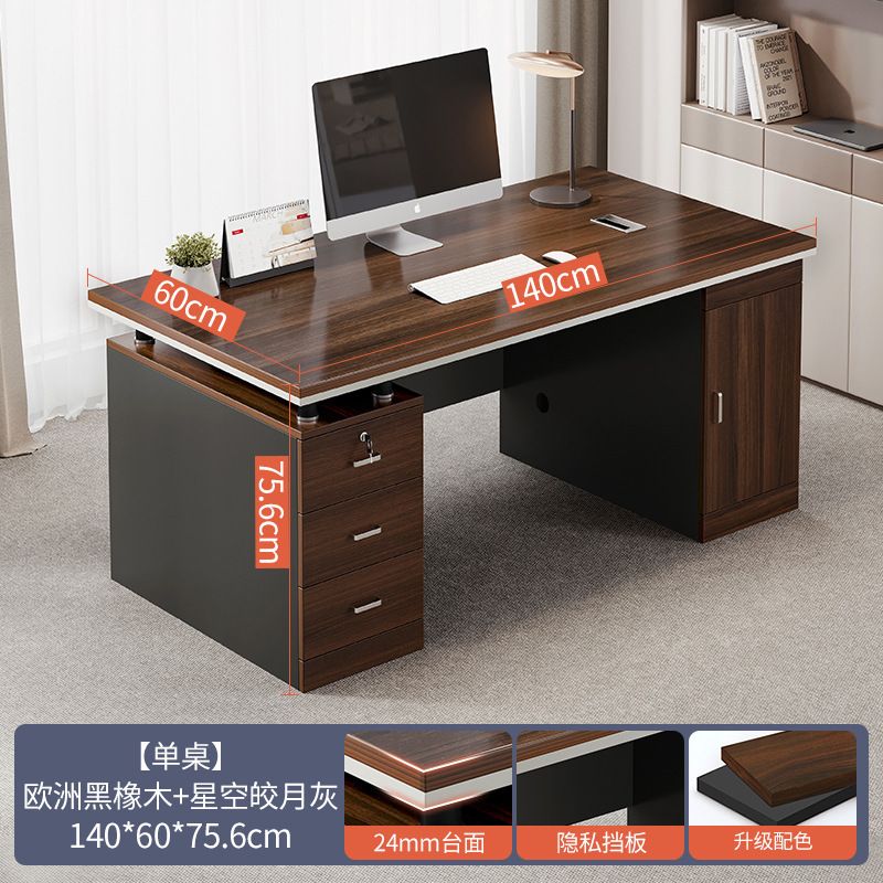 Unidad de escritorio Escritorio de computadora Escritorio simple mesa y silla moderna combinación personal de oficina mesa de jefe mesa para el hogar