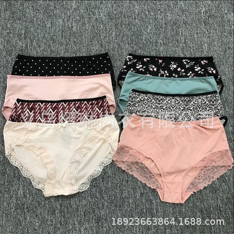 Mix plus high waist hip briefs panties ladies plus size mixed batch Brazil Mexico Panama stock