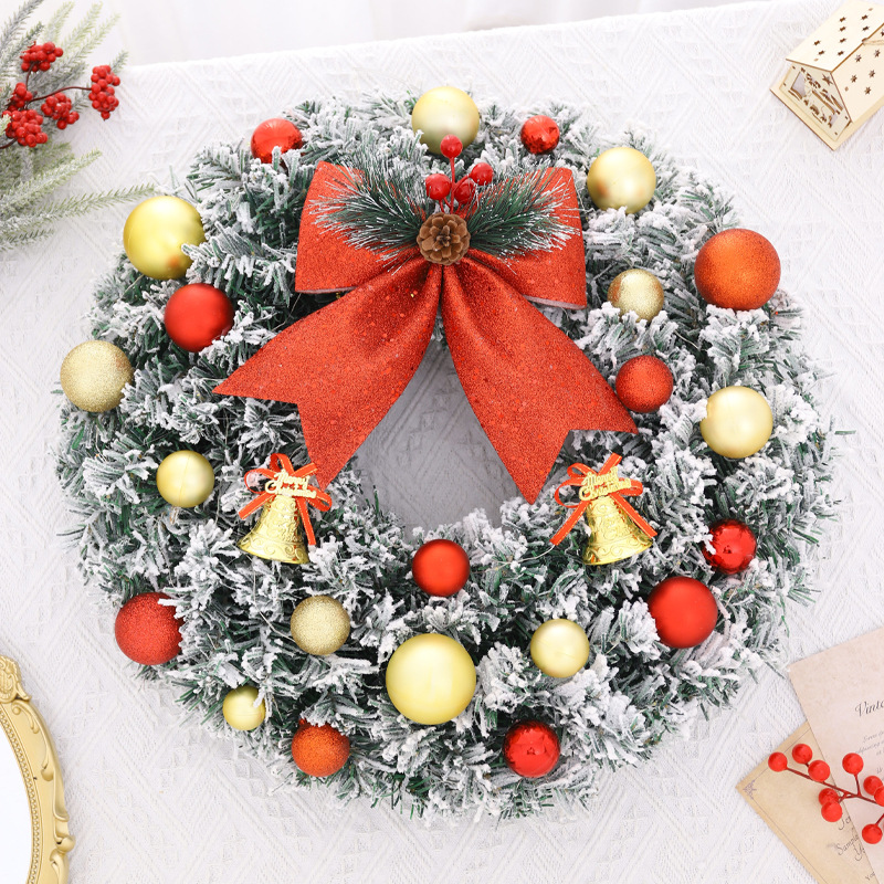 Cruzar la frontera de Navidad CORONA DE Navidad decoración colgante de simulación de Navidad guirnalda de Navidad vacaciones decoración puerta colgante