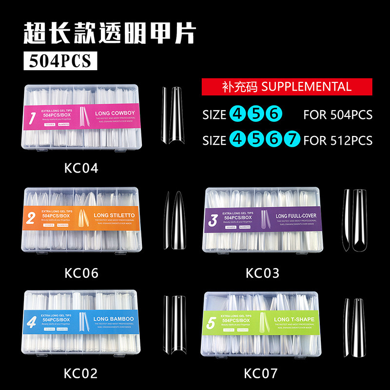Extra-long fake nails for manicure